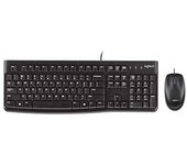 Logitech MK120 Combo Teclado y Ratón con Cable para Windows, Ratón Óptico con Cable, Conexión USB Plug and Play, Cómodo, Tamaño Normal, PC/Portátil, Disposición Greca, Negro