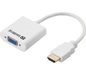 Sandberg HDMI to VGA - Adaptador de Cable, Color Blanco