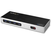 StarTech.com Dock USB-C y USB-A - Docking Station para 2 Monitores DisplayPort y HDMI de 4K 60Hz - Replicador de Puertos USB 3.0 para Portátil USB TipoC o USB-A - 6xUSB Tipo A - Mac/Windows