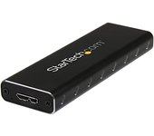 StarTech.com Caja USB 3.0 (5Gbps) a SSD M.2 de Aluminio con UASP - Negro - SATA NGFF M.2 con B Key y B+M Key - Caja Portátil Externa M.2 - No es Compatible con NVMe / AHCI