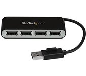 StarTech.com Concentrador Ladrón USB 2.0 de 4 Puertos con Cable Integrado - Hub Portátil USB 2.0
