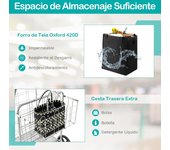 Costway Carro de la Compra Plegable 126L Portátil Grande con Ruedas Universales y 2 Cestas Bolsa Impermeable Extraíble Carga 150kg