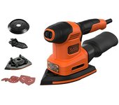 Black+Decker Multilijadora BEW200-QS (200 W, Diámetro disco de lija: 125 mm) + Garantía BAUHAUS 5 años para equipos eléctricos y motorizados