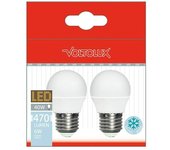 Voltolux Bombilla LED (E27, No regulable, Blanco neutro, 470 lm, 4.000 K, 6 W, 2 ud.)