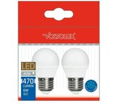 Voltolux Bombilla LED (E27, No regulable, Blanco frío, 470 lm, 6.500 K, 6 W, 2 ud.)