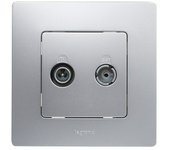 Legrand Niloé Monoblock Pieza insertada para caja de antena Intermedia (x 2, Plateado)