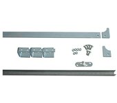 HBS Betz Juego de herrajes para ruedas metálicas (Herrajes para puerta corredera, Apto para: Ancho de la puerta 1 m, Medidas acero plano: 45 x 8 mm)