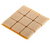 Stabilit Antideslizante de fieltro (25 x 25 x 5 mm, Pegado, 9 ud., Natural)