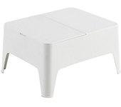 Mesa auxiliar de jardín Alaska (L x An x Al: 58 x 48 x 30 cm, Polipropileno, Blanco)