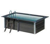 Gre Piscina de WPC Avantgarde (L x An x Al: 326 x 186 x 96 cm, Antracita, 3.300 l)