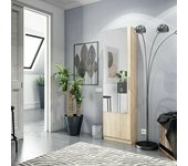 Zapatero Kristal (L x An x Al: 22 x 50 x 180 cm, Roble Canadian, Espejo)