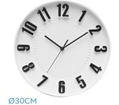Reloj de pared hora blanco 30d movimiento continuo