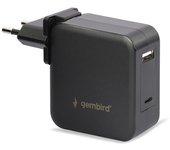 Gembird NPA-PD60-01 cargador de dispositivo móvil Portátil, Smartphone Negro Corriente alterna Interior