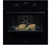 Horno Multifunción - AEG TU5PB41FSK, Cristal Negro, Pirólisis, Wifi