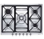 Placa Gas - Smeg SE70SGH5, 5 Zonas, 70 cm, Acero Inoxidable, Sin Marco