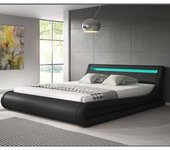 Cama de matrimonio con canapé Parisina en color negro (160x200cm)