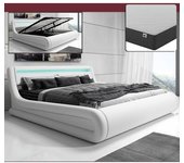 Cama de matrimonio con canapé Rodas en color blanco con colchón (180x200cm)