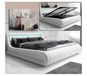 Cama de matrimonio con canapé Rodas en color blanco (160x200cm)