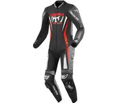 Berik Absolute GP Traje de cuero de moto de una pieza - Negro Gris Rojo (58)