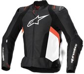Alpinestars Missile V3 Airflow Chaqueta de cuero para moto perforada - Negro Blanco Rojo (54)
