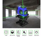 Multifuncional 16 líneas Nivel láser 3 ° Función de autonivelación Herramienta de nivelación Omnidireccional Etiqueta de la pared del suelo Conjunto de herramientas de mejora del hogar