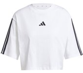 Camiseta adidas essentials cotton loose 3bandas mujer blanco/negr