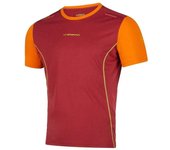 Camiseta de running la sportiva tracer sangria/hawaiian sun hombr