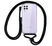 Cool Funda Transparente con Cordón Negro para Samsung Galaxy A22 4G