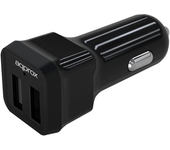 cargador approx para coche 2 usb 5v  2.4ah color negro appusbcar24b