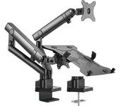 aisens soporte de mesa pro contrapeso giratorio e inclinable para portatil y monitor tv 8kg de 17-32, negro