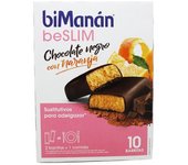 Bimanan Beslim Barritas Chocolate Negro con Naranja 10 unidades