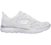 Zapatillas skechers summits-suited mujer white / mesh/ silver tri