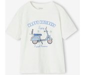 VERTBAUDET Camiseta con motivo scooter para niño. blanco