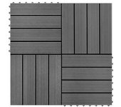 vidaXL Baldosas De Wpc 30x30 Cm 11 Unidades 1 M² Gris