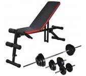 Banco De Abdominales Con Mancuerna Y Pesas 30.5 Kg