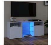 vidaXL Mueble Para Tv Con Luces Led Blanco 120x30x50 Cm
