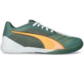 Puma - Zapatilla de fútbol sala Ibero IV, Unisex, Green Moon-Heat Fire- Black- White, 10 UK