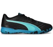 Puma - Zapatilla de fútbol sala Ibero IV, Unisex, Black-Aquatic-Tropical Blue- White, 11 UK