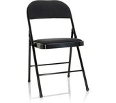 hjh OFFICE Silla plegable tela negro