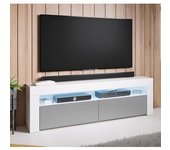 Mueble TV modelo Aker (140x50,5cm) color blanco y gris