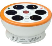 Regleta garza home circular con enrrollacanles e interruptor para 6 tomas y 2 usb de 1.4 metros de cable