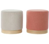 Reposapiés dkd home decor 8424001837052 scandi natural gris terracota 40 x 40 x 40 cm (2 unidades)