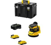 Lijadora rotorbital stanley fatmax sfmcw220d2t (2 x 2,0 ah + cargador + tstak vi)