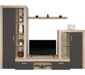 Meyvaser mueble de salón y tv composición de salón grande 263 cm cambrian- grafito en madera de gran calidad