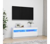 Mueble para tv | mueble de salón | mesa de tv con luces led blanco 100x35x40 cm cfw52137