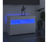 2 piezas muebles de tv | mueble de salón | mesa de tv con luces led blanco 60x35x40 cm cfw50188