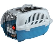 Ferplast transportín para gatos y perros de talla pequeña atlas deluxe 10 open, plástico robusto, puerta de acero plastificado, techo abrible,