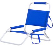 Tienda eurasia - silla de playa plegable, metal, asas, acolchada, 48x63x52 cm, azul