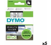 Cinta de transferencia térmica dymo d1 53710 poliéster transparente negro 24 mm (5 unidades)