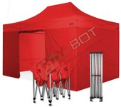 Carpa plegable 3x4,5 rojo con laterales . aluminio 45 mm. tejido recubierto de pvc impermeable, repelente al agua de 350gm